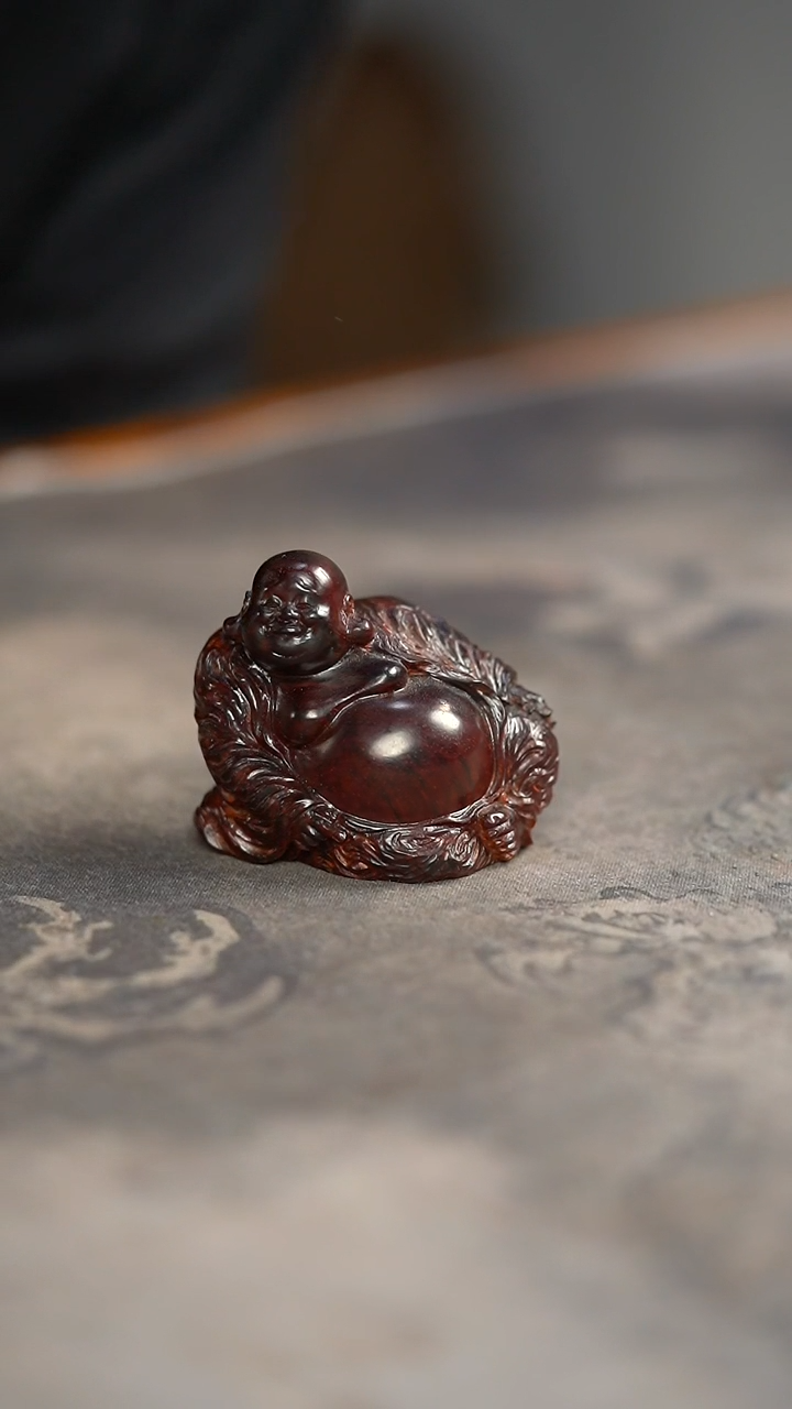 【闪购商品】檀香紫檀（小叶紫檀）木雕老料手工精雕弥勒手把件