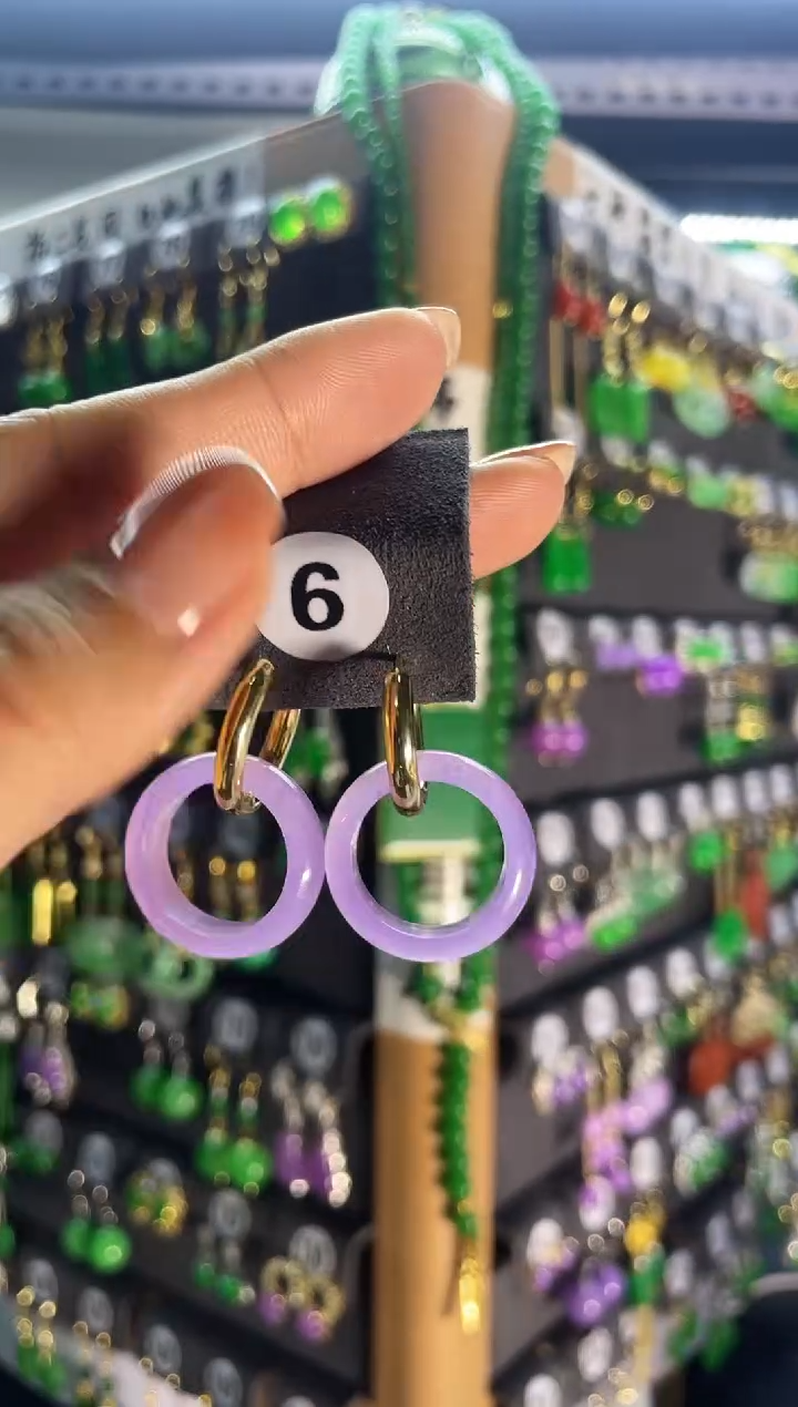 【闪购商品】翡翠耳饰银S925镶嵌6...
