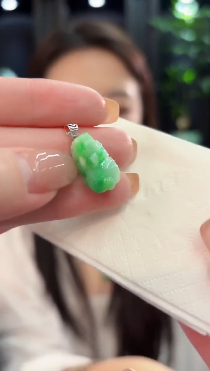 吊坠(不含链)18K金镶嵌翡翠 缅甸A货/支持复检/一件