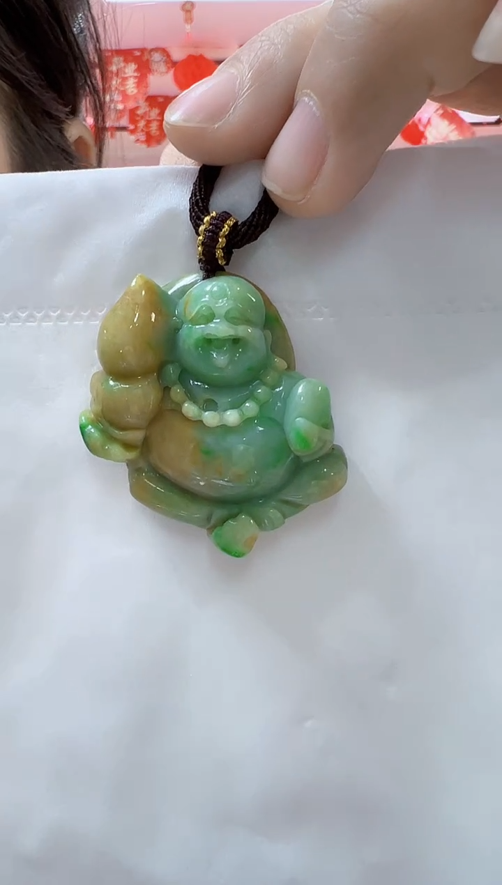 【闪购商品】翡翠颈饰未镶嵌孤品佛公宽35高38厚12