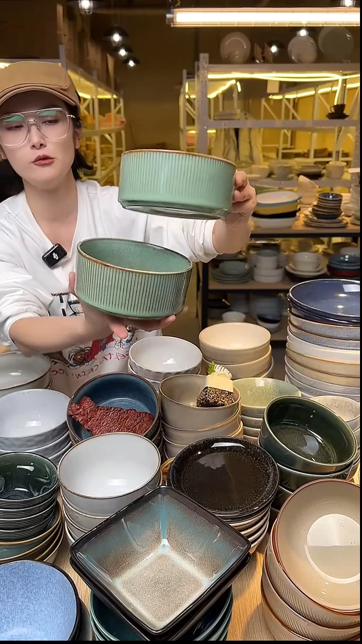 瓷56外贸尾货窑变釉下彩默认微瑕