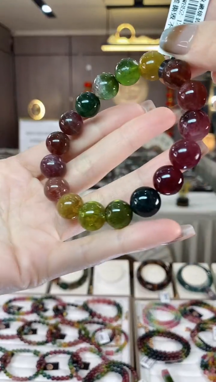 【闪购商品】碧玺单圈手串12mm+未镶嵌一物一证dan