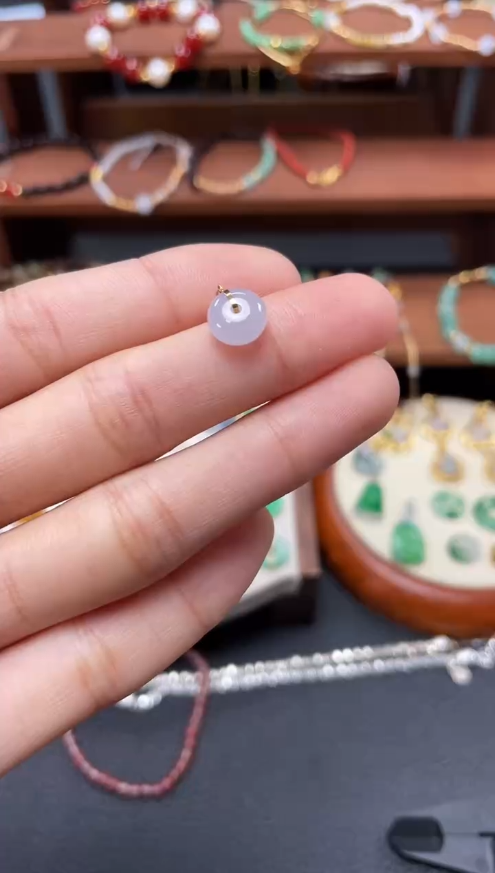 【闪购商品】翡翠吊坠(不含链)18K金镶嵌一个  JK430