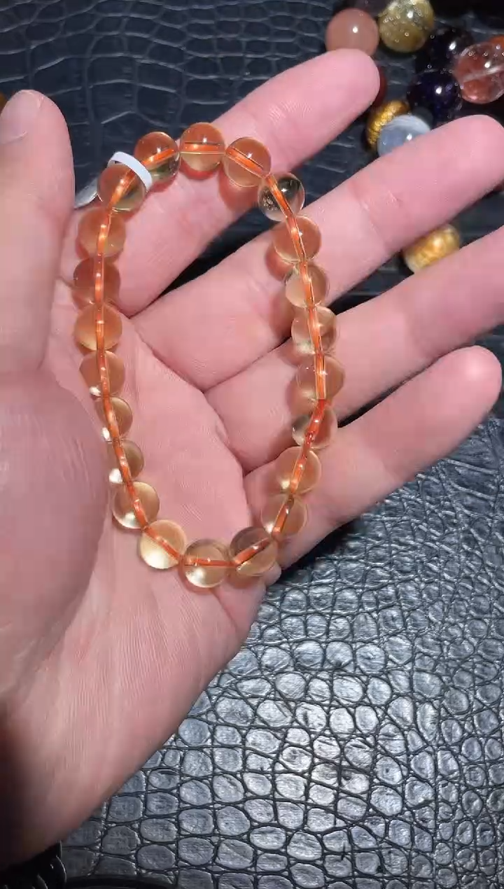 未镶嵌手链水晶璐**为单圈黄水晶A8