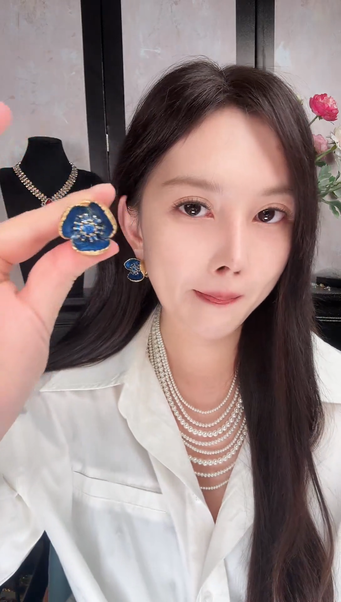 纯铜合金琉璃耳饰