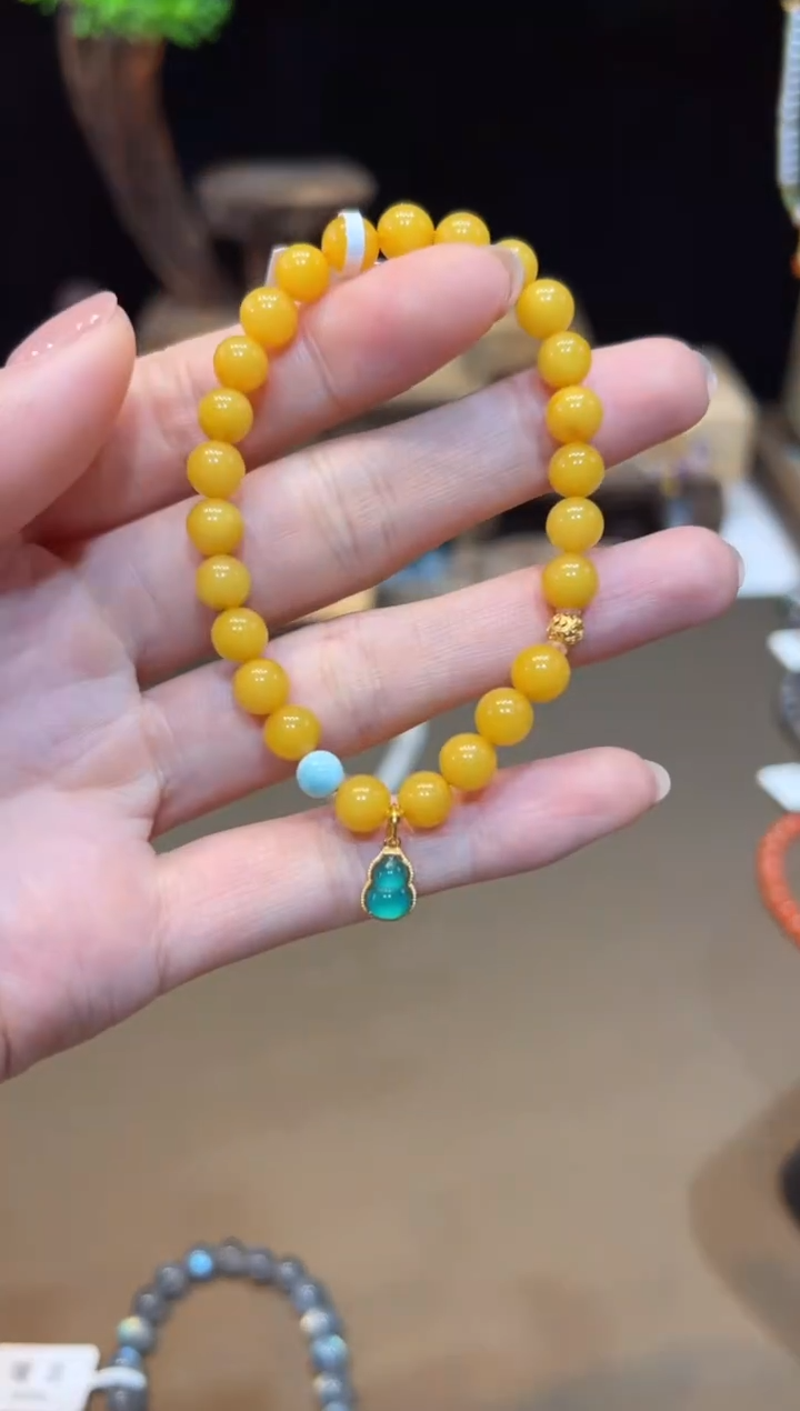 未镶嵌琥珀手链手饰@@E6856