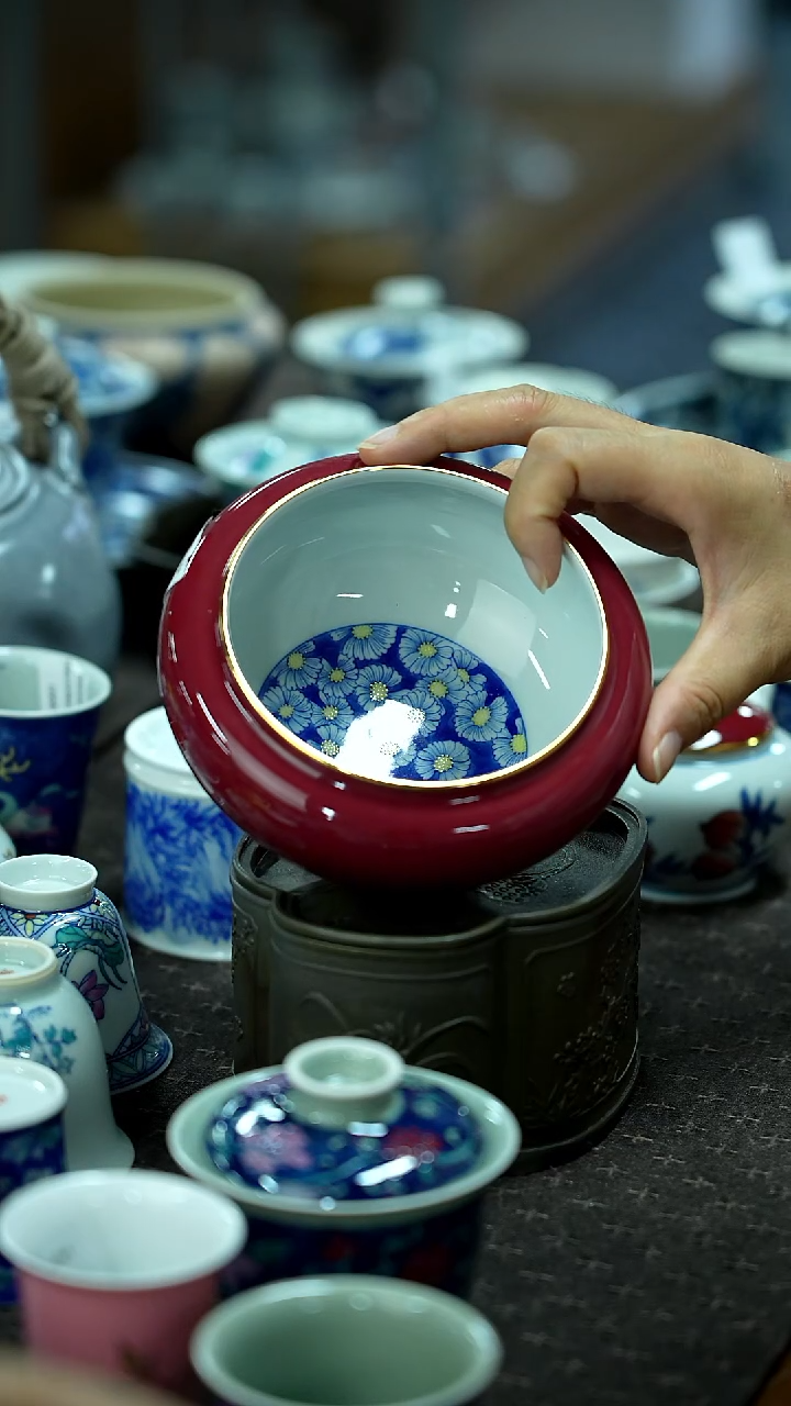 开仓千款景德镇手绘茶具放漏