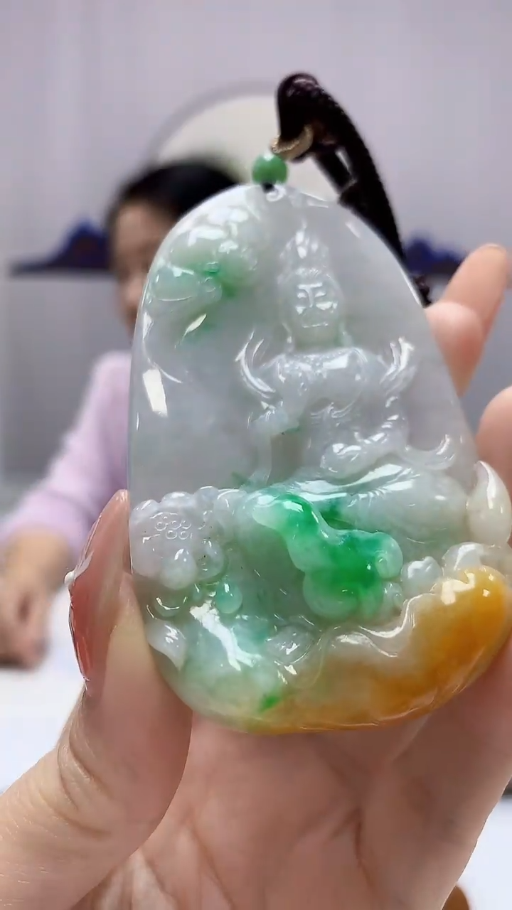 【闪购商品】定制翡翠未镶嵌4902DD-毛货挂件233
