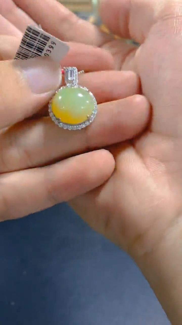 【闪购商品】翡翠吊坠(赠链)银S925镶嵌0011733204