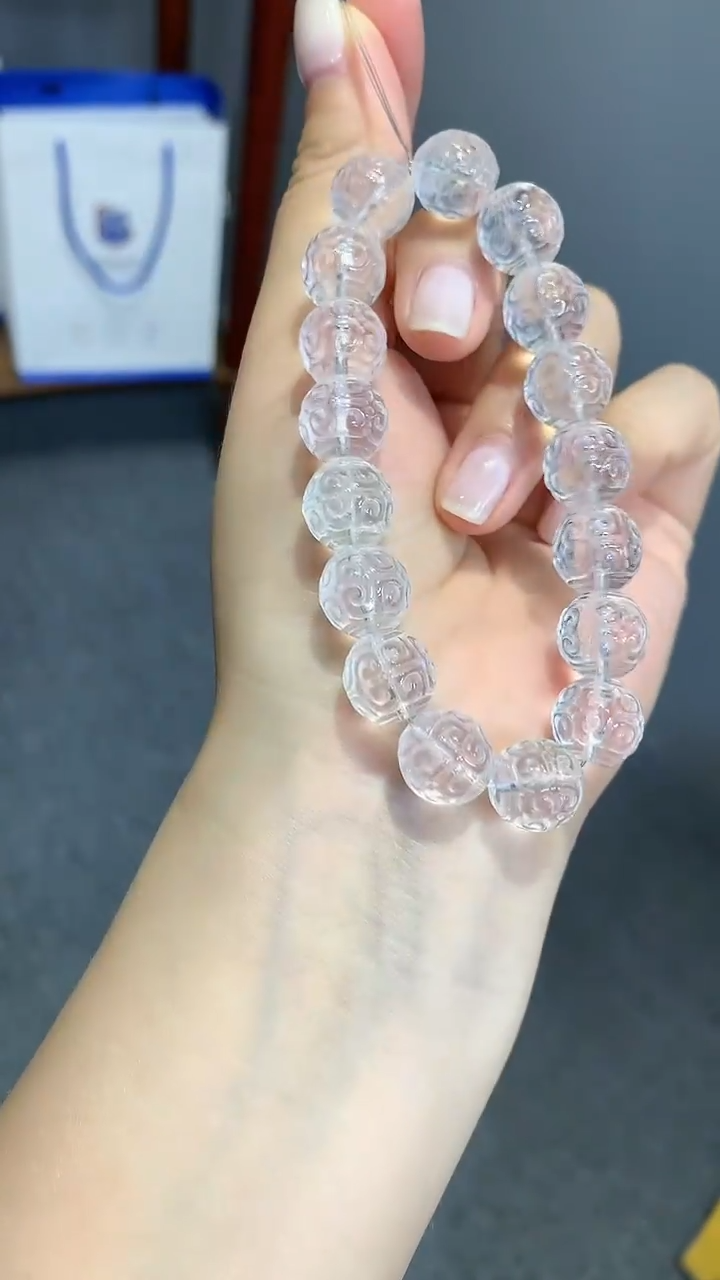 未镶嵌手串水晶15白水晶回纹珠手串