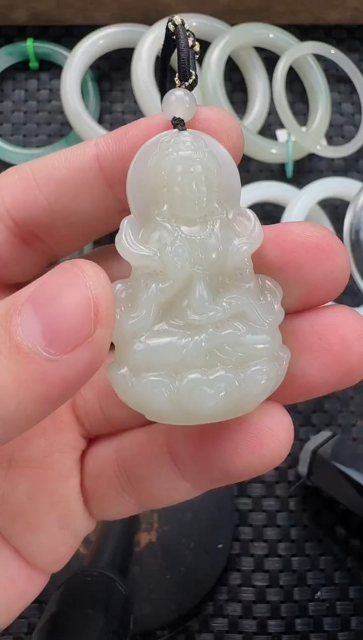 颈饰未镶嵌和田玉观音牌
