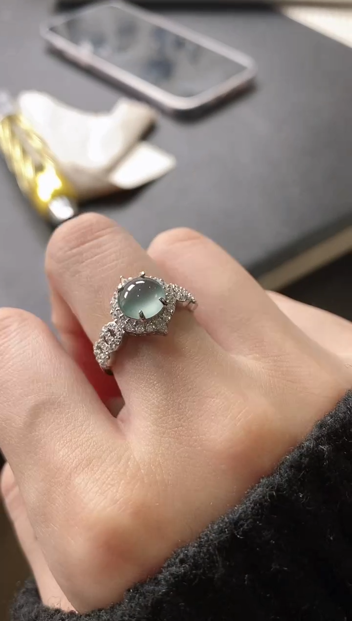 【闪购商品】翡翠戒指银S925镶嵌5151-5