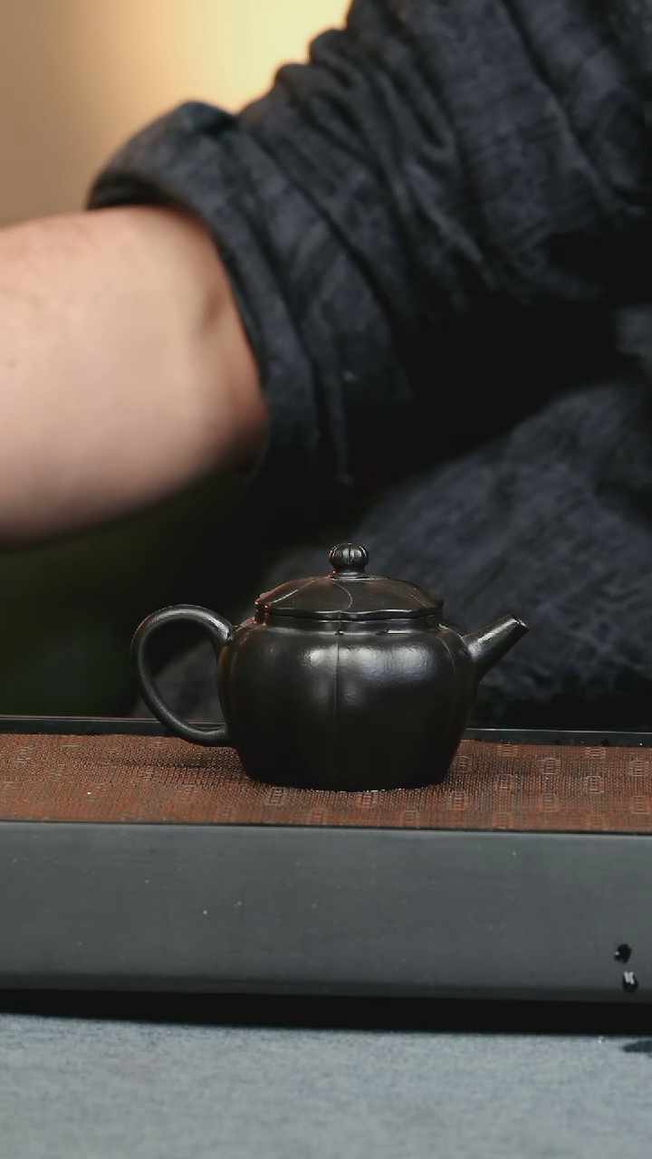 【闪购商品】紫砂茶壶五堂  捂灰筋纹具轮