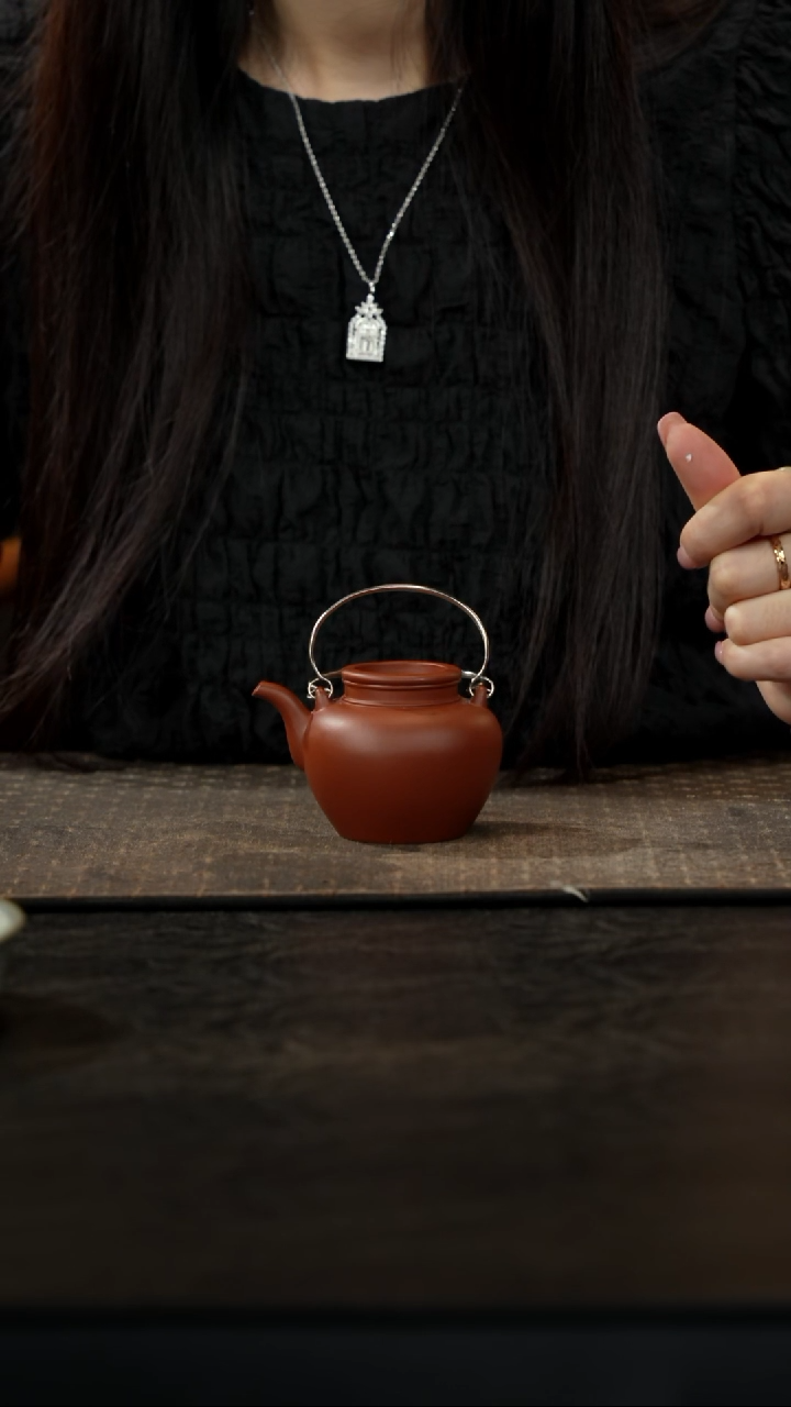 茶壶紫砂朱泥小寿星壶120cc