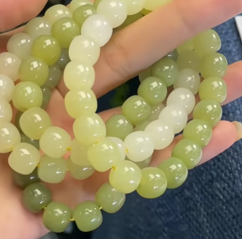 刘思懿专场天然和田玉渐变手串@多样性发一件@13262-TYZB