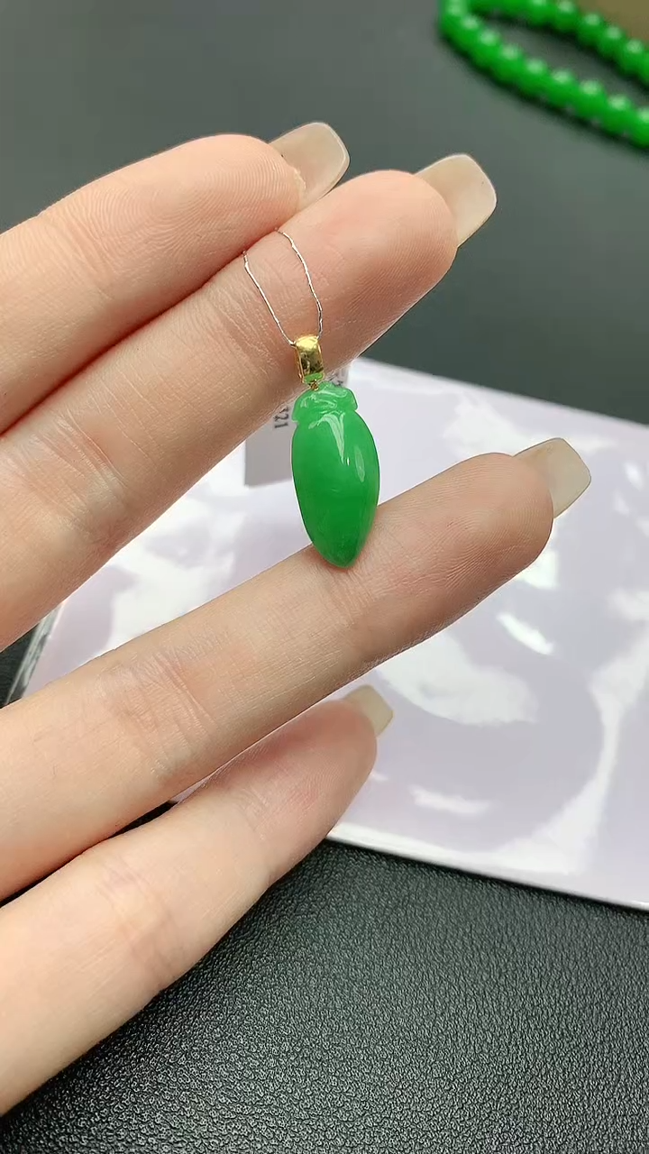 【闪购商品】翡翠颈饰18K金镶嵌赠礼盒证书 珍珍