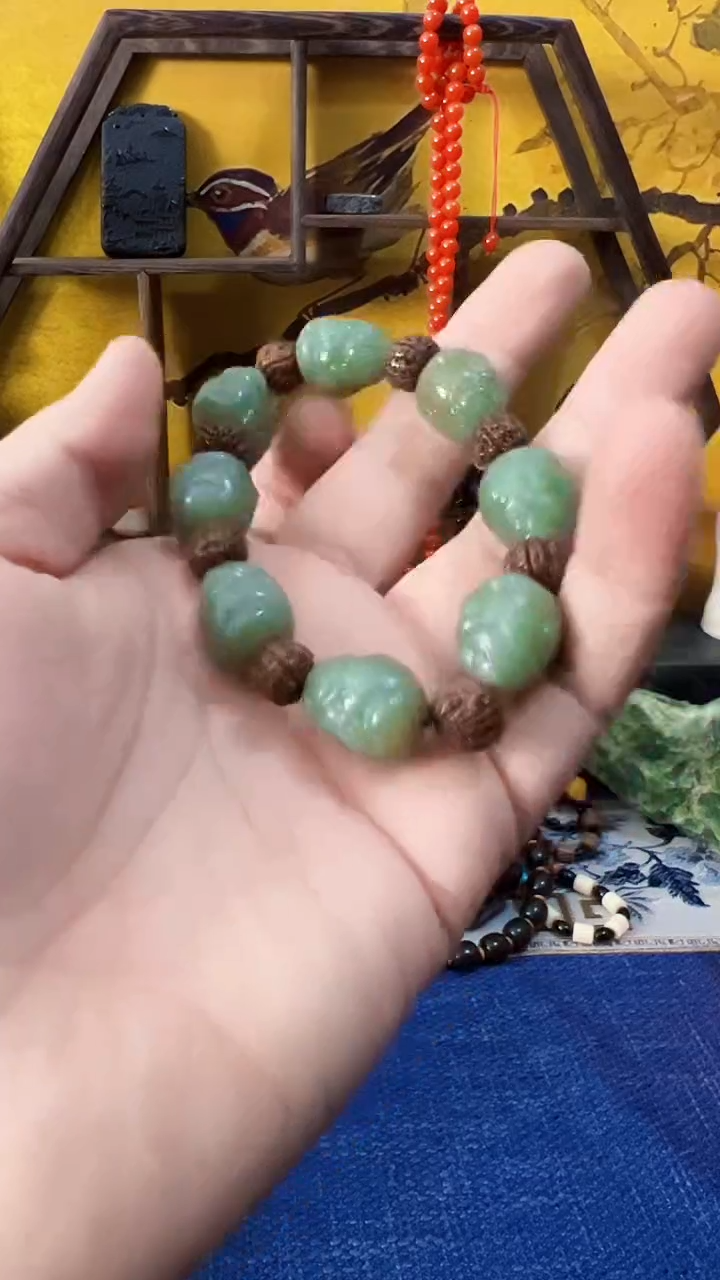 【闪购商品】和田玉（碧玉）挂件未镶嵌碧玉 单圈+金刚（飞铃文玩）