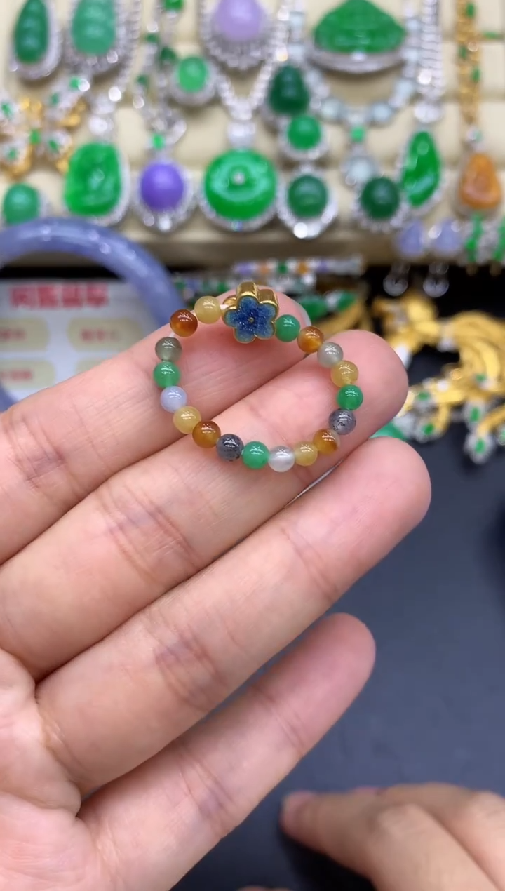 足金镶嵌戒指翡翠121-中国好珍宝