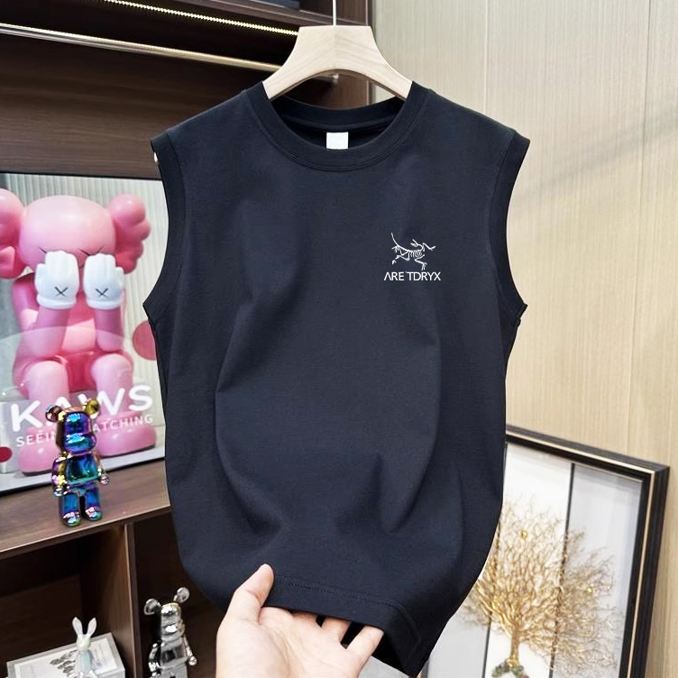 鸟家2025新款男士100%纯棉坎肩背心夏季宽松简约休闲运动无袖T恤