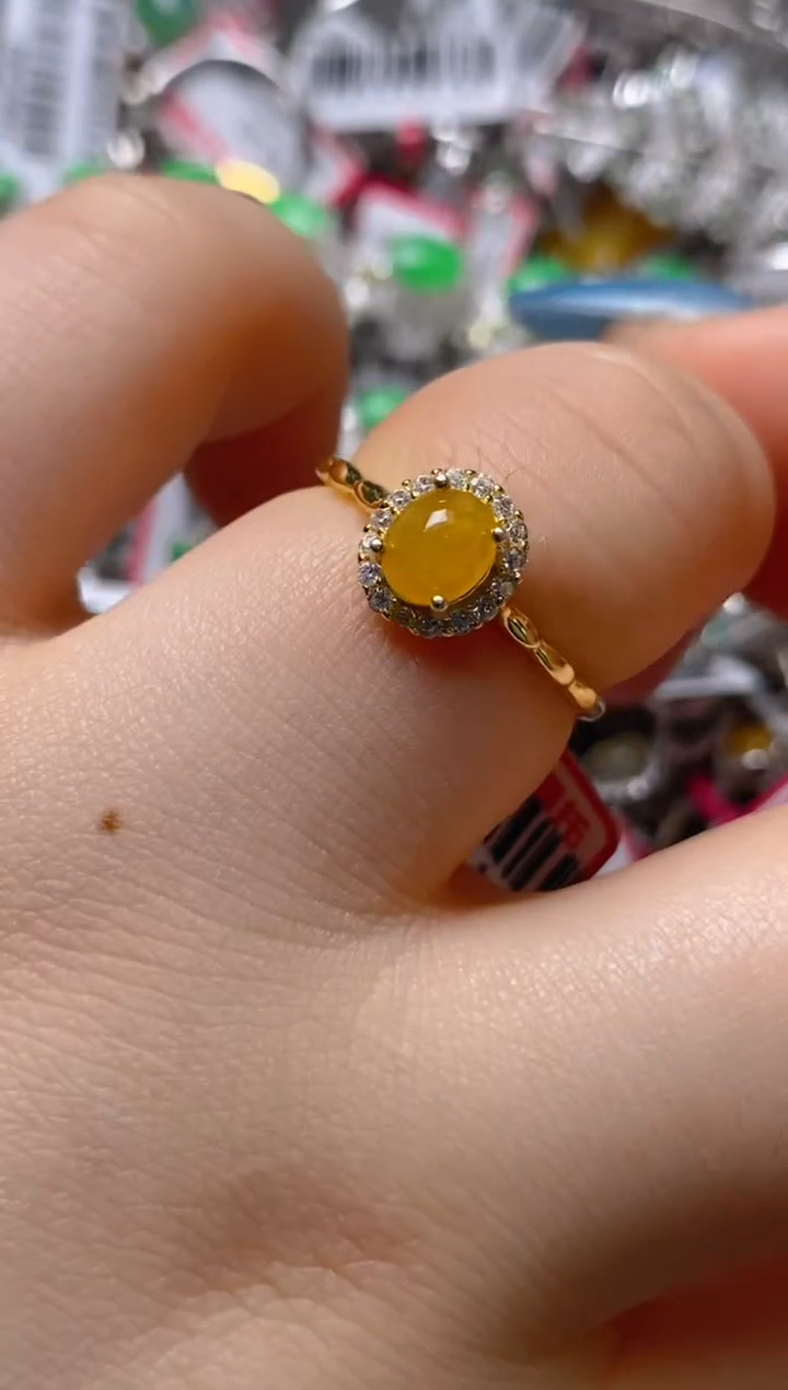 银S925镶嵌戒指翡翠百内无证书