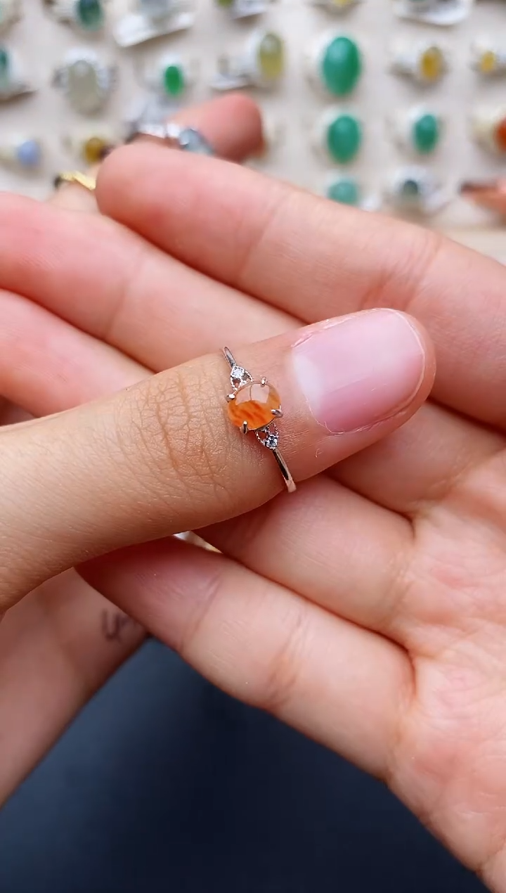 【闪购商品】翡翠戒指银S925镶嵌缅甸翡翠