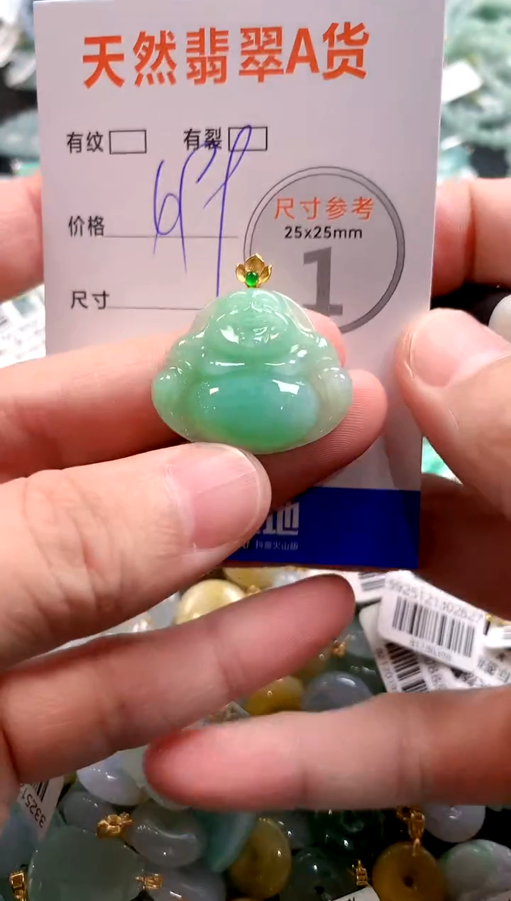 颈饰18K金镶嵌翡翠0769358756