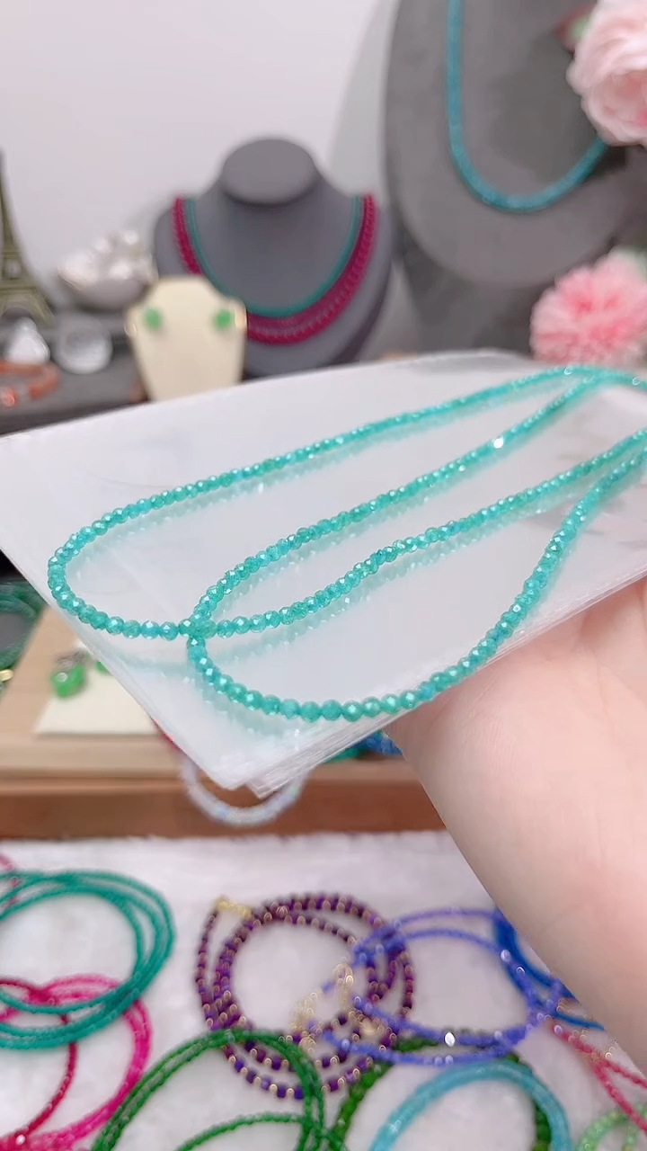 颈饰银S925镶嵌祖母绿硬抛99