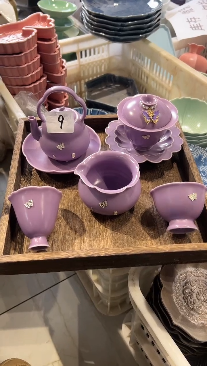 瓷片陶锯钉正品茶具 【带滴溜 托盘】
