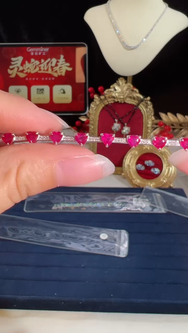 【闪购商品】红宝石手链18K金镶嵌BB4627#-W#58