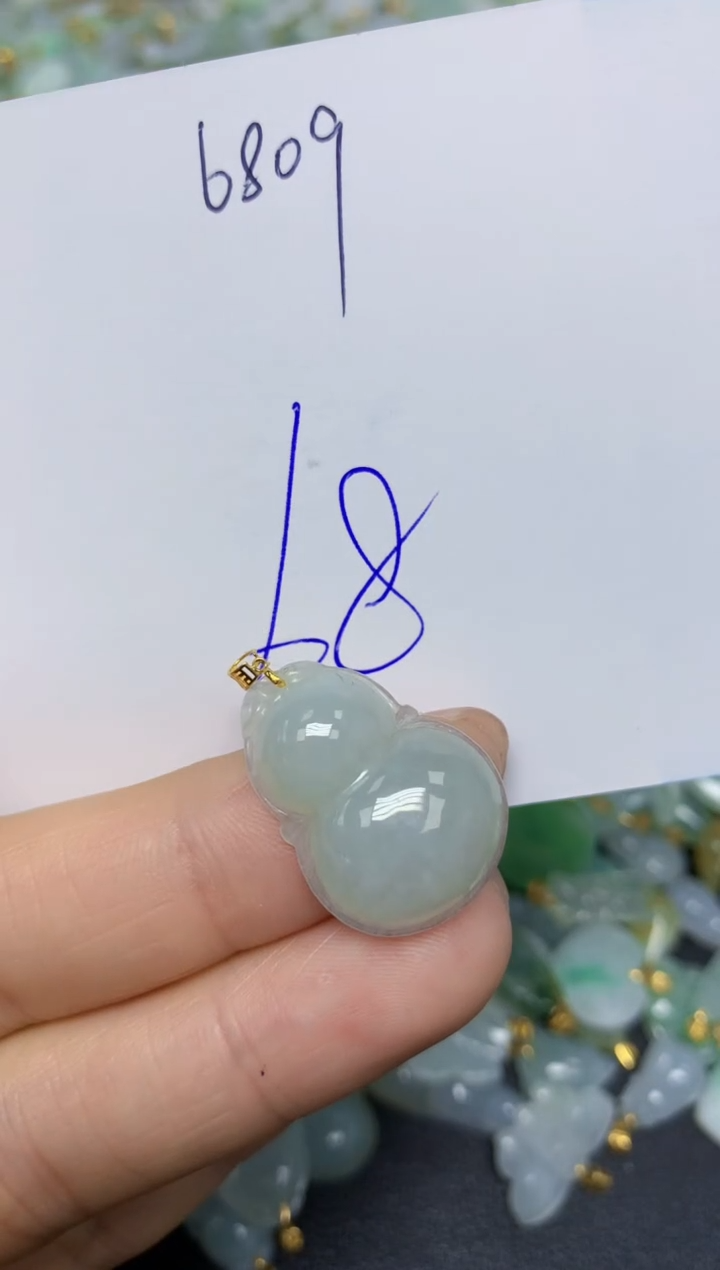 【闪购商品】翡翠挂件18K金镶嵌 天然翡翠A货