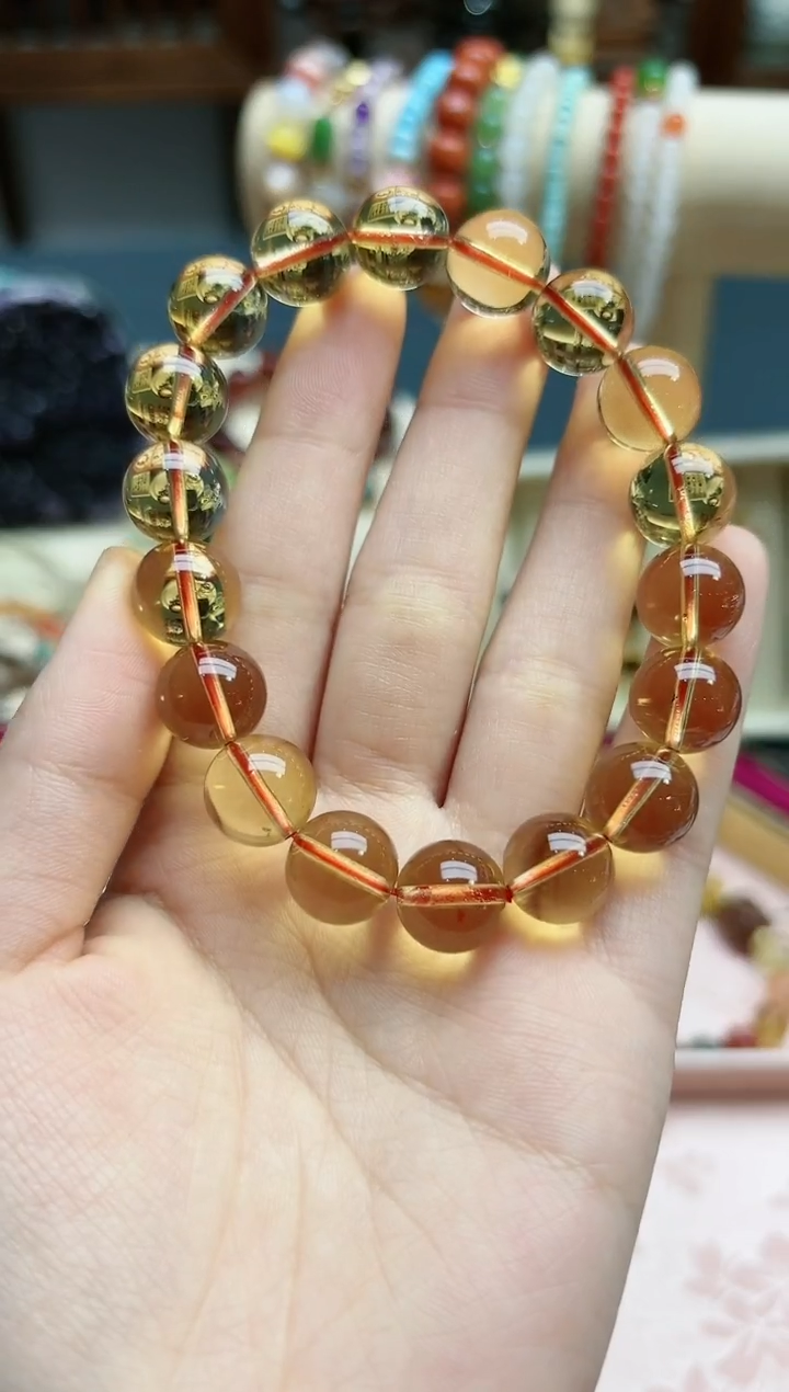 【闪购商品】水晶手串未镶嵌黄水晶12mm手串*1 SH