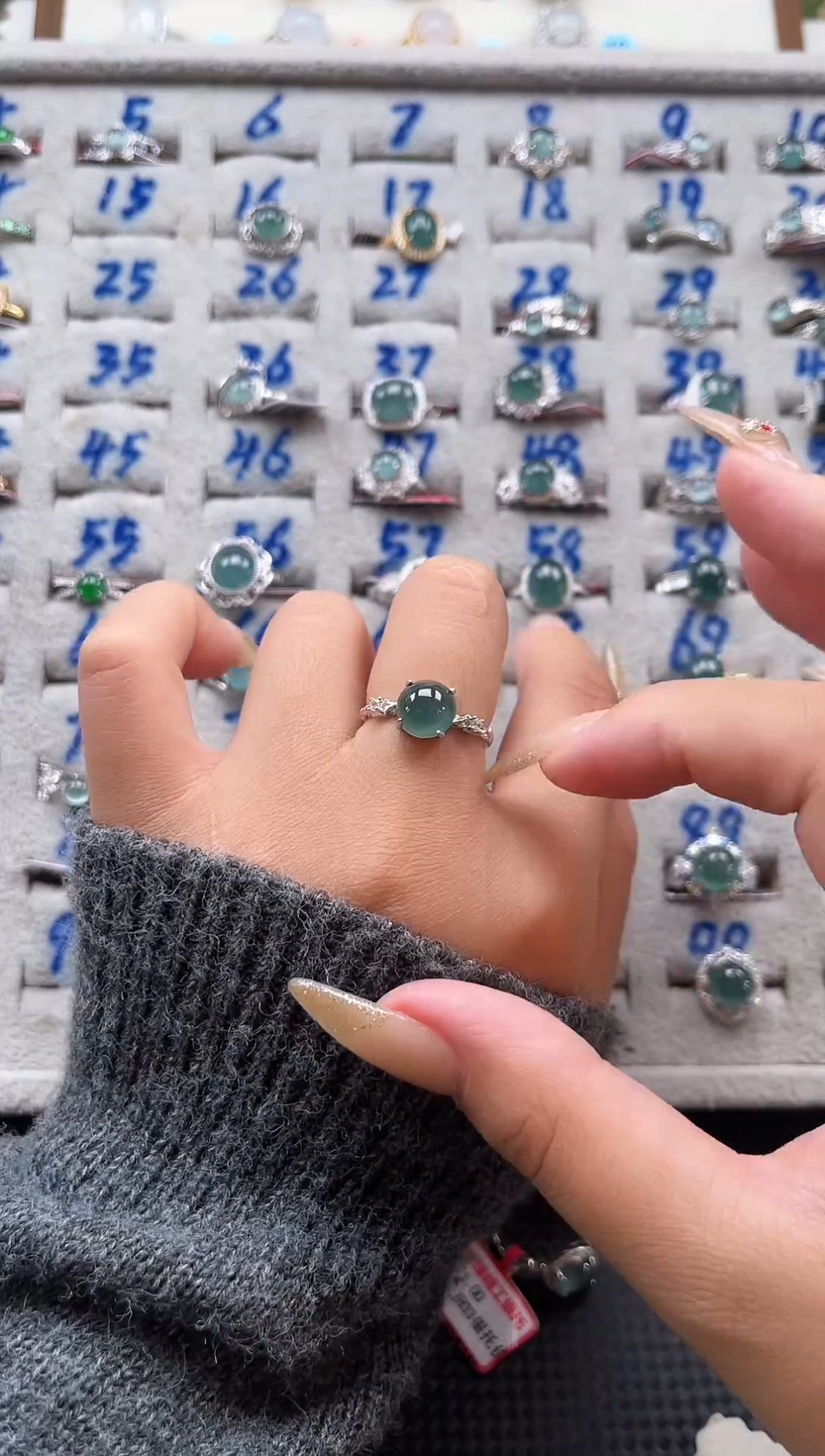 【闪购商品】翡翠戒指银S925镶嵌天然A货翡翠戒指