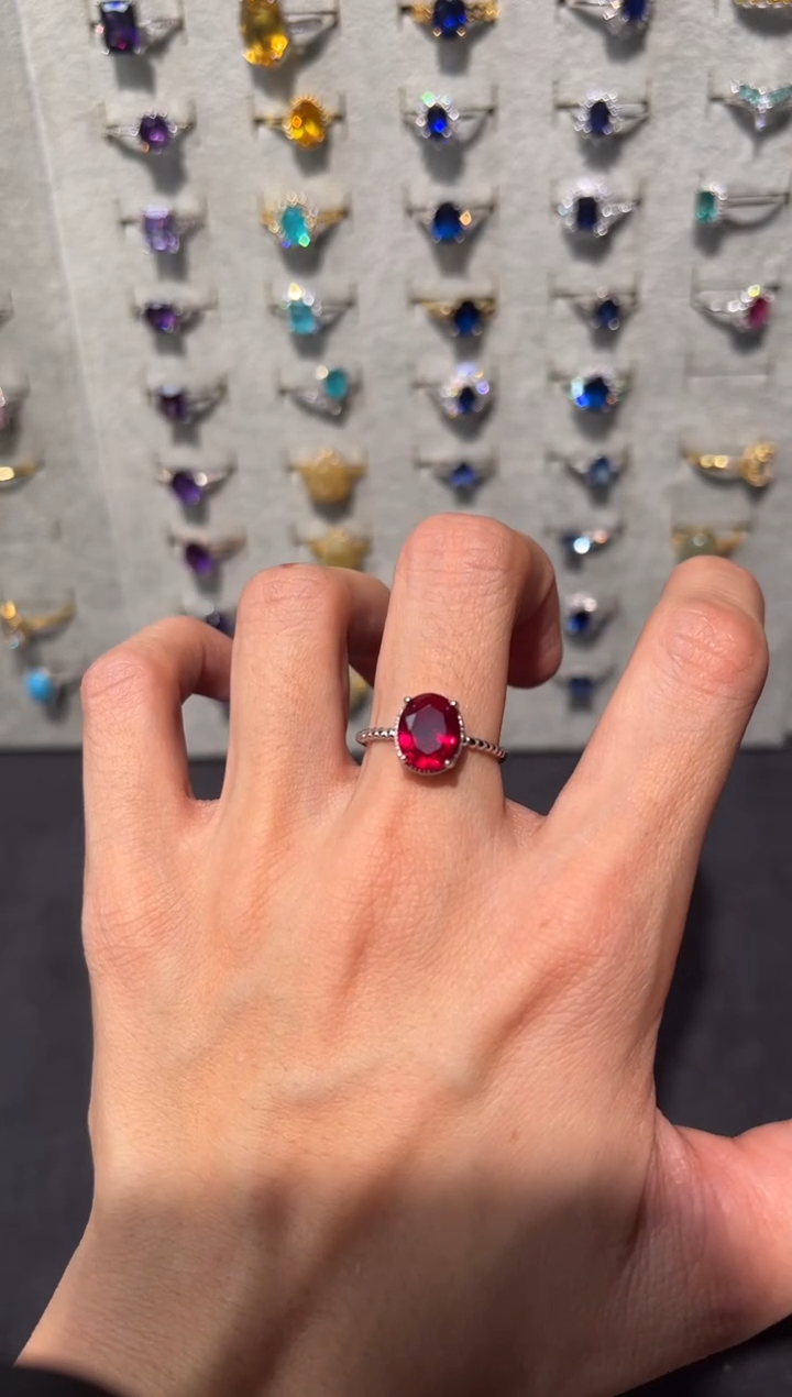 【闪购商品】红宝石戒指银S925镶嵌14124