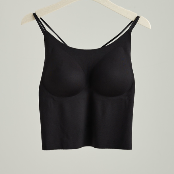 【睡美人】时尚百搭桑蚕丝带胸垫小吊带