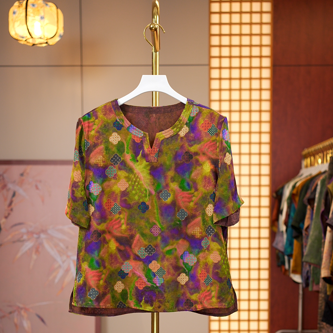 [长空绘梦-衬衫] 新中式国风双面双穿女士衬衫