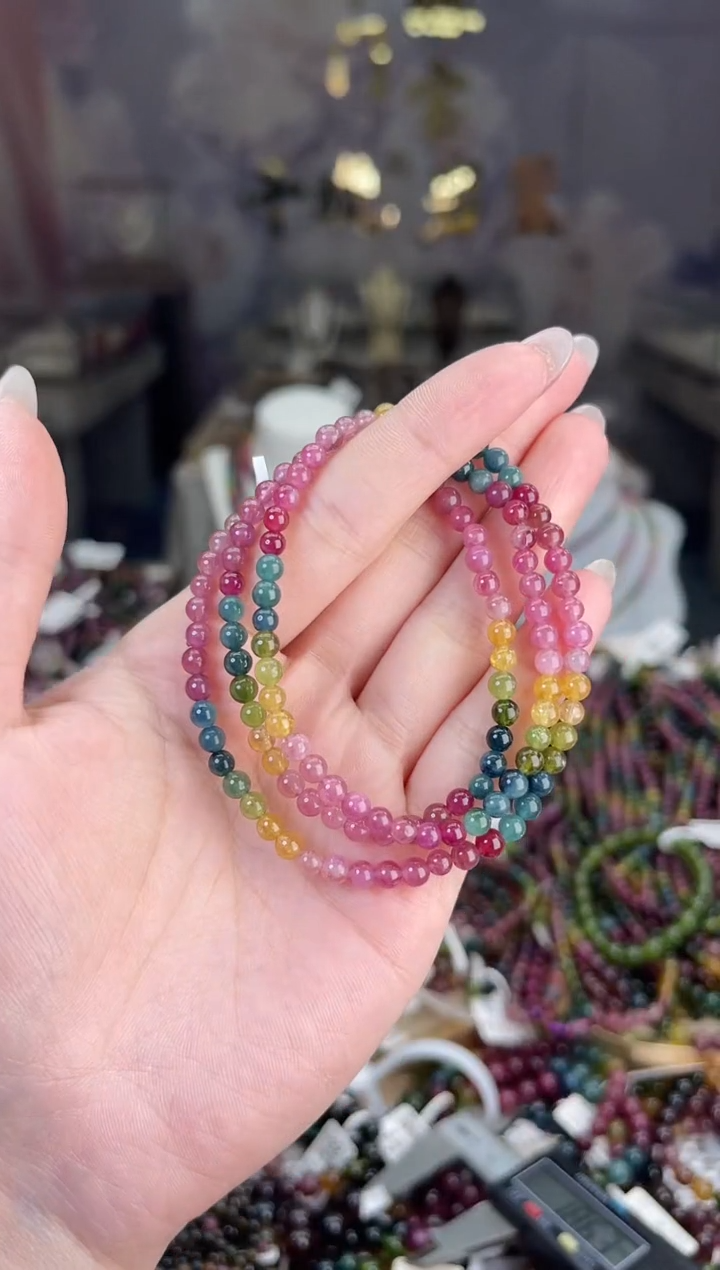 【闪购商品】碧玺/未镶嵌4mm+碧玺多圈多样性发货