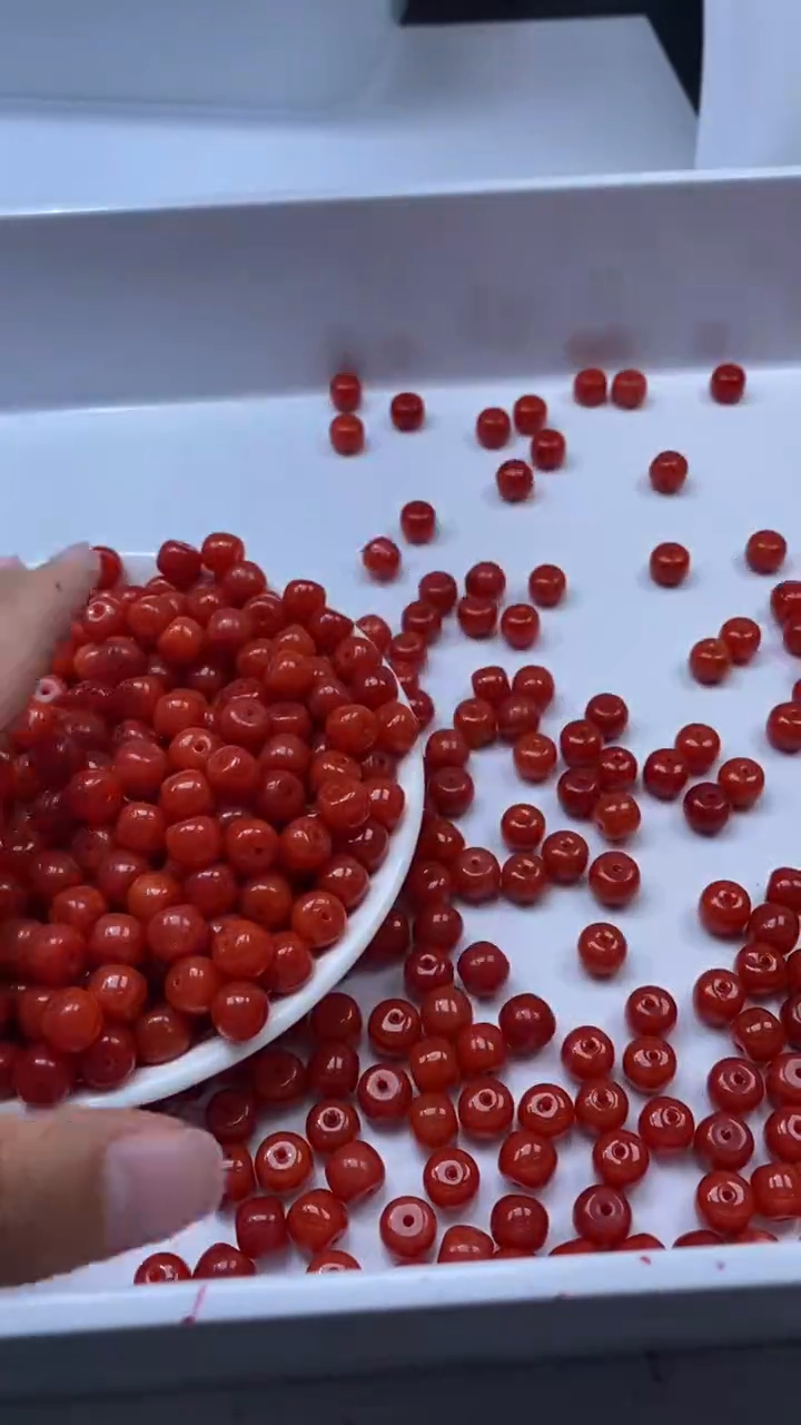 未镶嵌颈饰玛瑙/玉髓W2255-云南保山肉南红色老型8*7mm*20颗