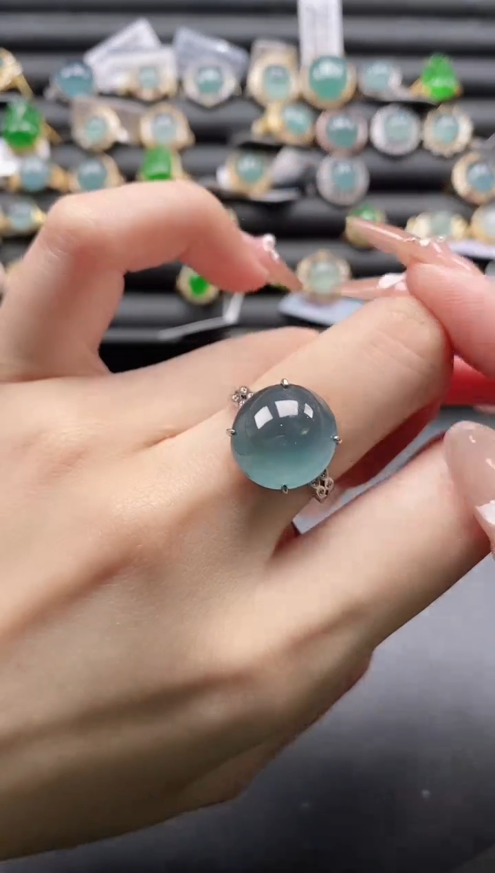【闪购商品】翡翠戒指银S925镶嵌1111