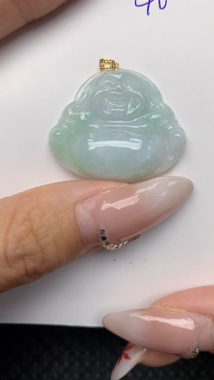 【闪购商品】翡翠颈饰18K金镶嵌天然翡翠A货