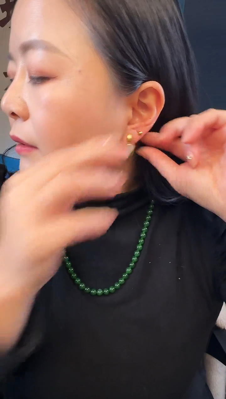 颈饰未镶嵌和田玉70颗卡8毛衣链