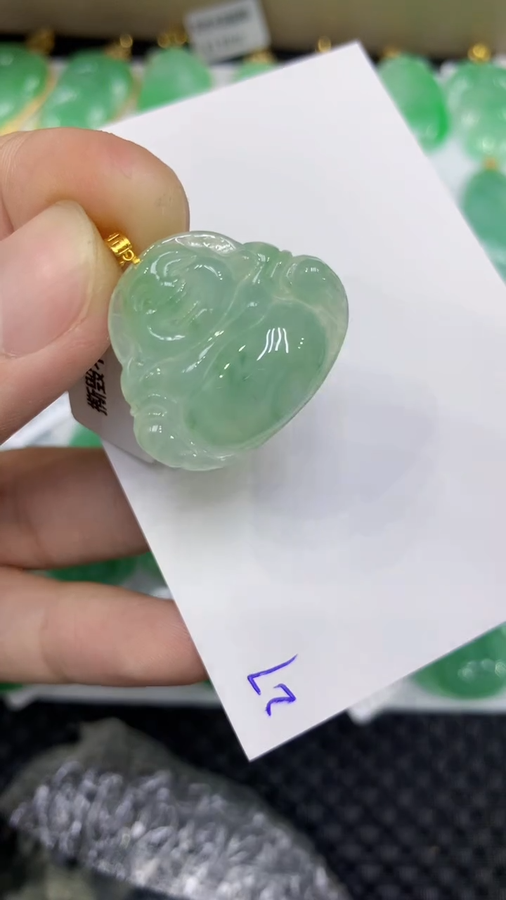 颈饰18K金镶嵌翡翠缅甸A货翡翠