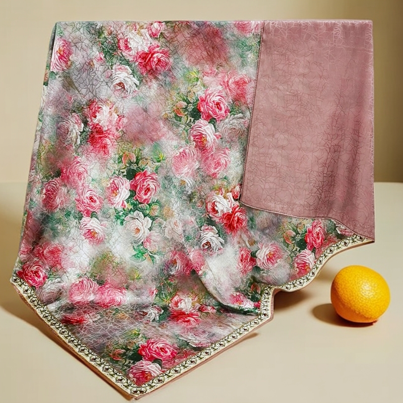 上海故事C24捡漏双面双色140cm瑰丽朦胧方巾香云老料贵气长辈礼物