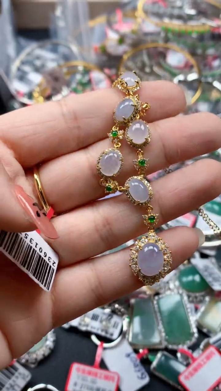 银S925镶嵌戒指翡翠天然A货缅甸翡翠