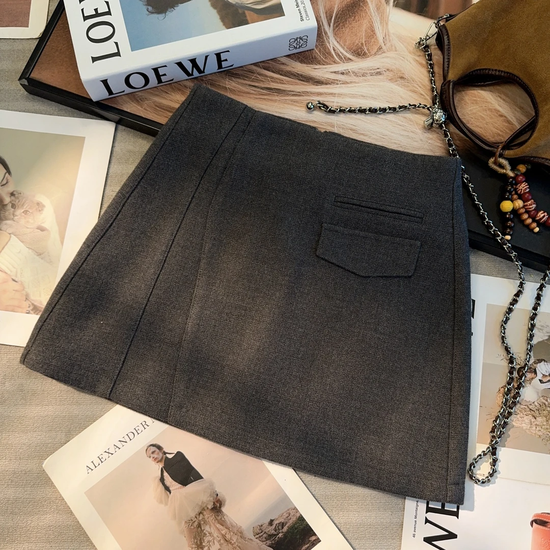 韩版洋气时尚裙子不规则百搭短裙休闲女士秋季新款半身裙