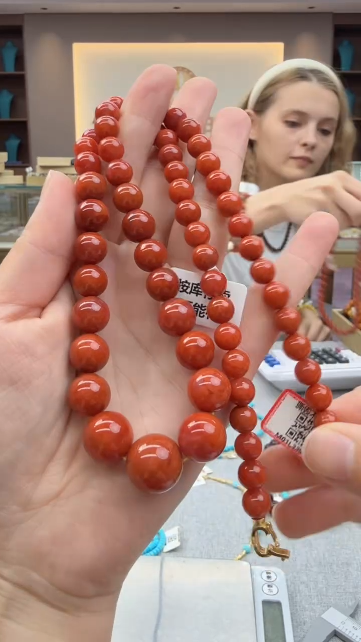 南红玛瑙未镶嵌颈饰240秒拍号假一罚十