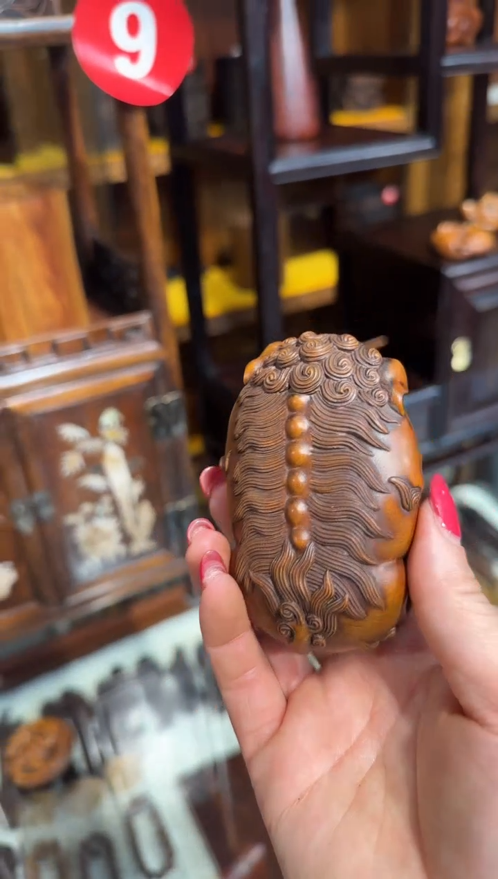 【闪购商品】木木艺黄杨木福狮茶则98.888