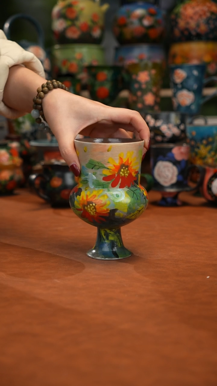 紫砂油画手绘釉下彩