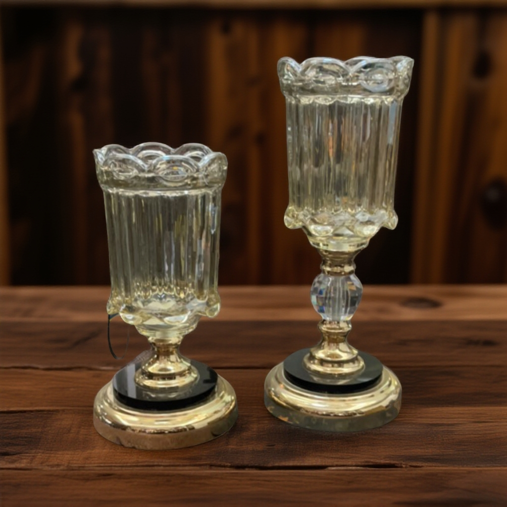 时尚玻璃烛台灯两个