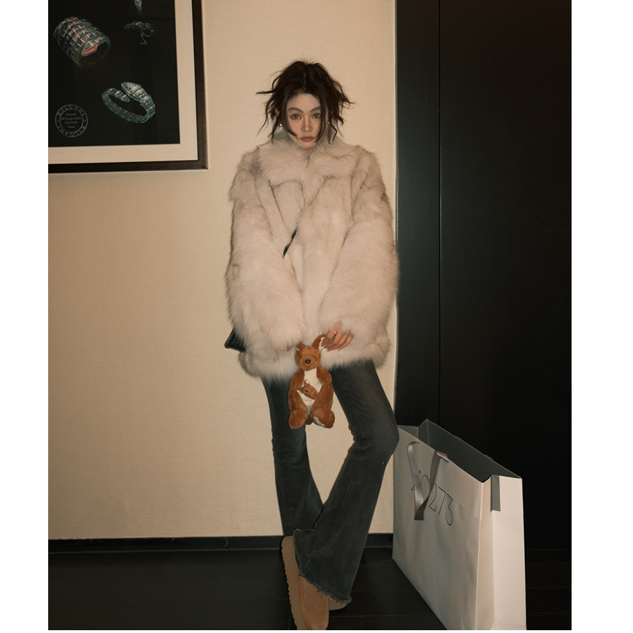 【年度爆款】COCO皮草"神明少女"芬兰进口整皮狐狸毛皮草外套女冬