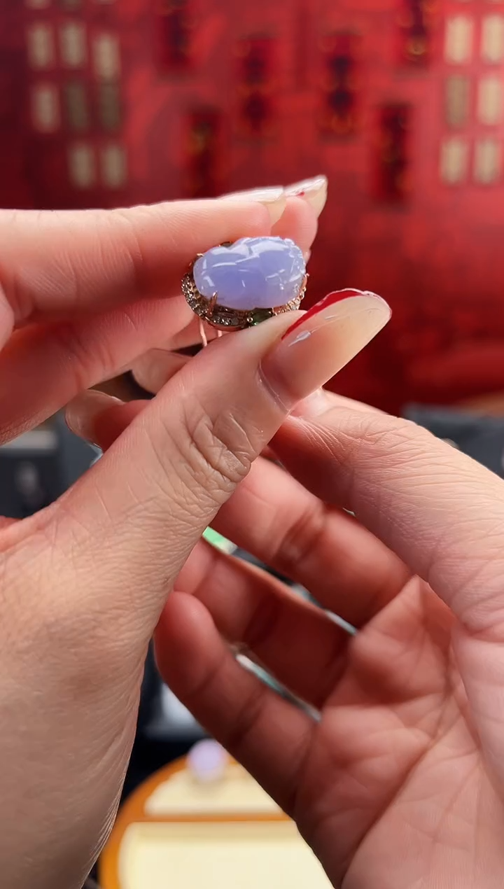 【闪购商品】翡翠戒指18K金镶嵌戒坠两用款